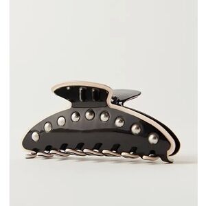 Free People Larkin Studded Claw Clip black silver new nwt